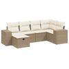 vidaXL 6 pcs conjunto de sof&aacute;s p/ jardim com almofad&otilde;es vime PE bege
