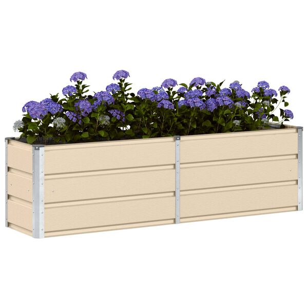 vidaXL Floreira Ivory 160 x 40 x 45 cm A&ccedil;o
