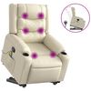 vidaXL Poltrona reclin&aacute;vel de massagens couro artificial cor creme