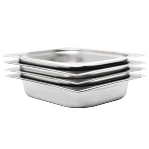 vidaXL Recipientes gastronorm 4 pcs GN 1/2 65 mm a&ccedil;o inoxid&aacute;vel
