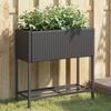 vidaXL Canteiro de jardim com prateleira 2pcs 70x28x70cm vime PE preto