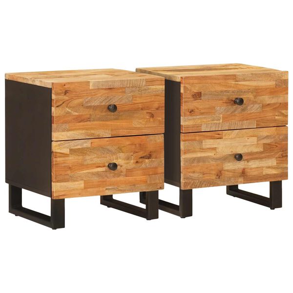 vidaXL Arm&aacute;rio de Cabeceira com gaveta 2 pcs Castanho 40 x 33 x 46 cm
