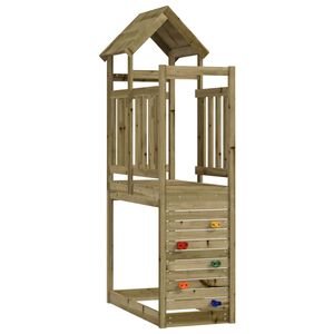 vidaXL Torre de Brincar Castanho Madeira S&oacute;lida Impregnada