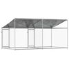 vidaXL Jaula para c&atilde;o com telhado/portas 4x2x2 m a&ccedil;o galvanizado cinza