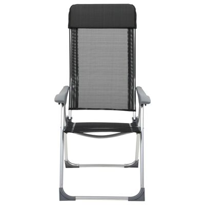 vidaXL Cadeiras de campismo dobráveis 4 pcs alumínio preto
