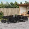 vidaXL 17 pcs conjunto de jantar p/ jardim c/ almofad&otilde;es vime PE preto