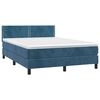 vidaXL Cama box spring c/ colch&atilde;o/LED 140x200 cm veludo azul-escuro