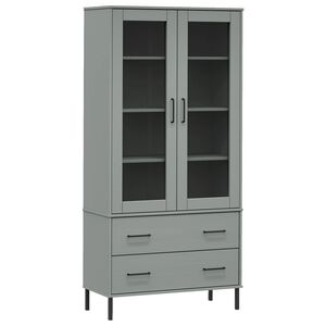 vidaXL Estante c/ pernas metal 85x35x172,5 cm madeira OSLO cinzento