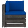 vidaXL 3 pcs conj. lounge jardim + almofad&otilde;es madeira impreg. cinzento