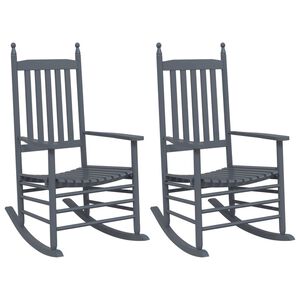 vidaXL Cadeiras baloi&ccedil;o c/ assentos curvos 2 pcs &aacute;lamo maci&ccedil;o cinzento