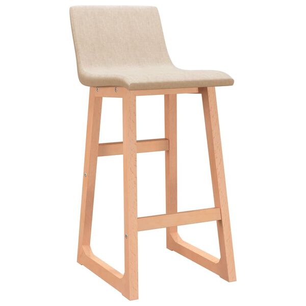 vidaXL Bancos de bar 2 pcs tecido cor creme