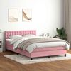 vidaXL Cama box spring com colch&atilde;o 160x210 cm veludo rosa