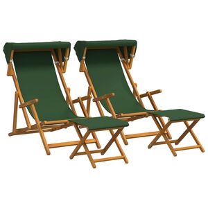 vidaXL Cadeira de Deck 4 pcs 3 Posi&ccedil;&atilde;o Madeira S&oacute;lida de Eucalipto