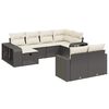 vidaXL 10 pcs conjunto sof&aacute;s de jardim c/ almofad&otilde;es vime PE preto