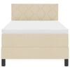 vidaXL Cama Box com colch&atilde;o com cabeceira Creme 100 x 200 cm tecido
