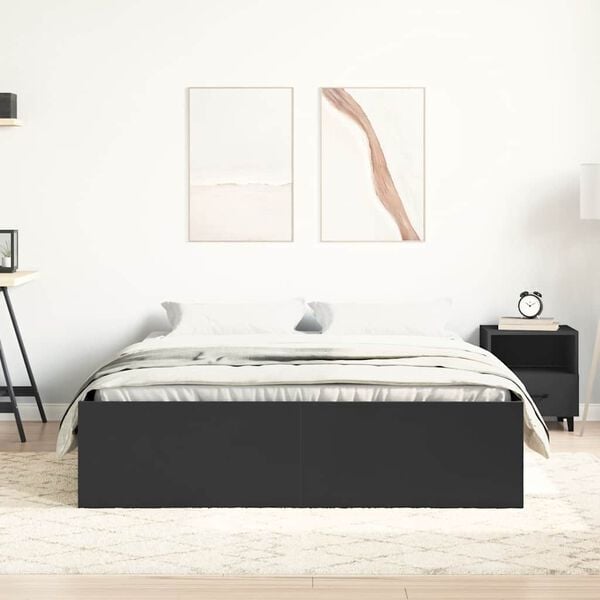 vidaXL Estrutura de cama 140x200 cm preto