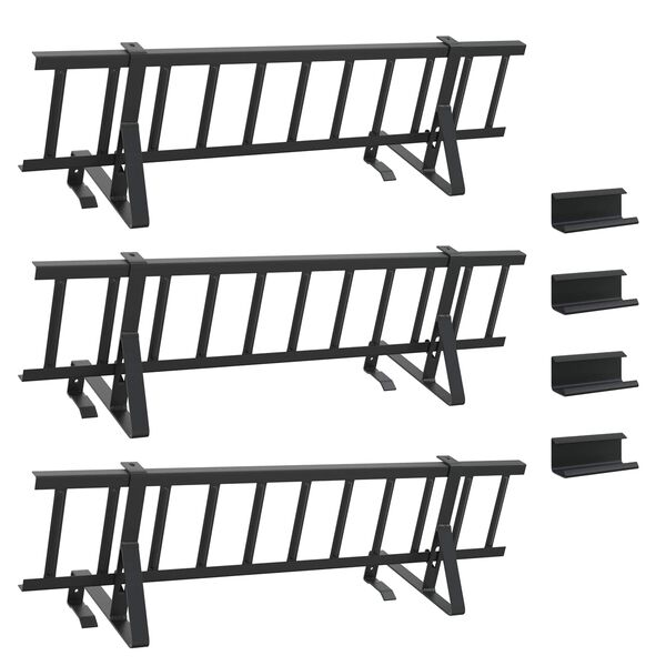 vidaXL Guarda de Neve para Telhado Preto 300 x 29,5 x 34,5 cm A&ccedil;o