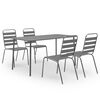 vidaXL 5 pcs conjunto de jantar jardim a&ccedil;o cinzento escuro
