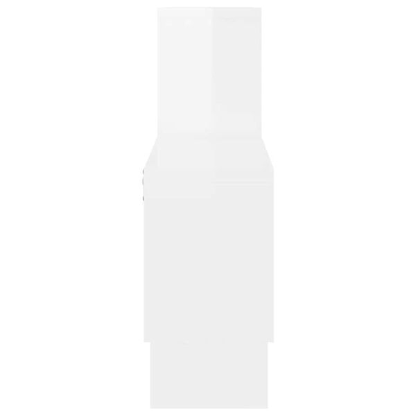 vidaXL Prateleira parede formato carro deriv. madeira branco brilhante