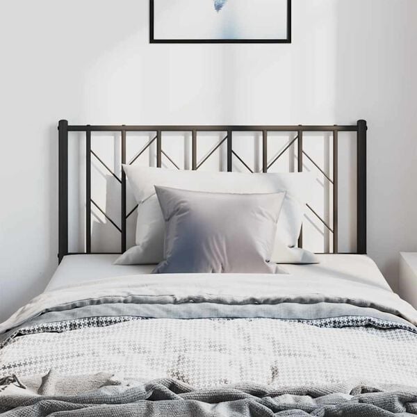 vidaXL Cabeceira de cama 100 cm metal preto