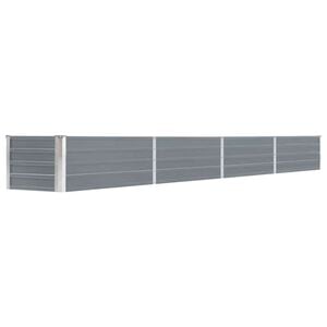vidaXL Canteiro elevado jardim a&ccedil;o galvanizado 320x40x45 cm cinzento