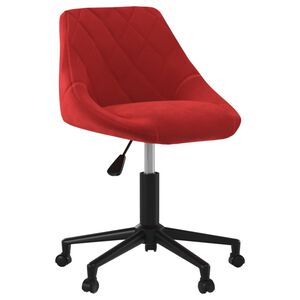 vidaXL Cadeira de escrit&oacute;rio girat&oacute;ria veludo vermelho tinto