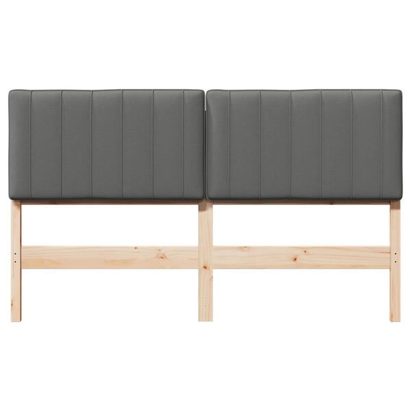 vidaXL Cabeceira estofada com cabeceira Marrom e Cinza Claro 150 cm