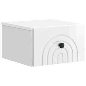 vidaXL Gabinete de Canto Montado na Parede com gaveta Branco Brilhante