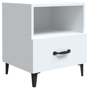 vidaXL Mesa de cabeceira derivados de madeira branco