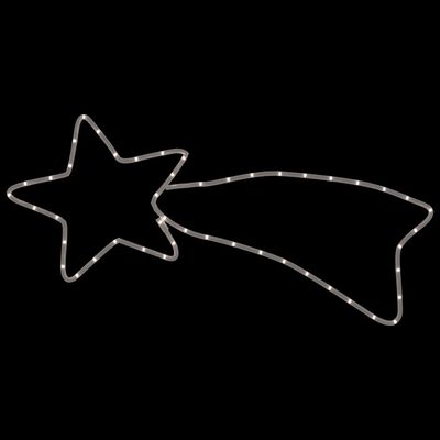 vidaXL Figura natalícia estrela cadente +48 LEDs 65x28cm branco quente