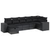 vidaXL 8 pcs conjunto sof&aacute;s de jardim com almofad&otilde;es vime PE preto