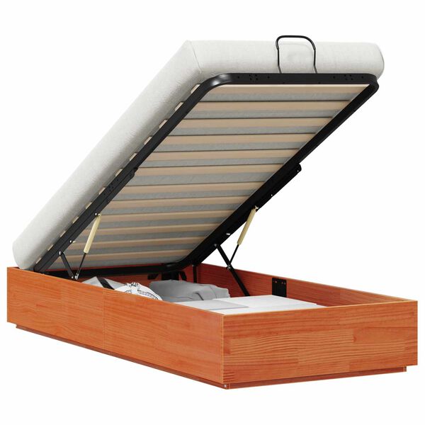 vidaXL Estrutura de Cama Ottoman Castanho Cera 80 x 200 cm