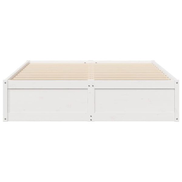 vidaXL Cama sem colch&atilde;o 140x200 cm madeira de pinho maci&ccedil;a branco