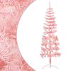 vidaXL Meia árvore de Natal fina com suporte 180 cm rosa