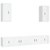 vidaXL 6 pcs conjunto m&oacute;veis de TV madeira processada branco brilhante