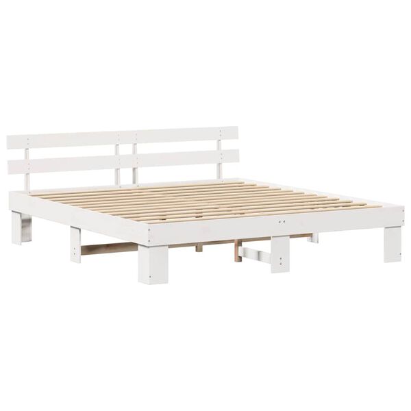 vidaXL Estrutura da Cama com cabeceira Branco 200 x 200 cm