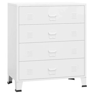 vidaXL C&oacute;moda industrial 78x40x93 cm metal branco