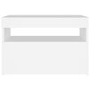 vidaXL Mesa de cabeceira & LED 2 pcs 60x35x40 cm deriv. madeira branco
