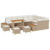 vidaXL Conjunto de Sof&aacute; de Jardim 13 unid. 12-N&uacute;mero de lugares Bege