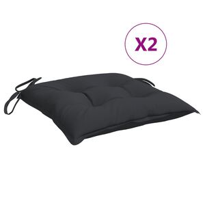 vidaXL Almofad&otilde;es de cadeira 2 pcs 40x40x7 cm tecido oxford preto