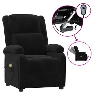 vidaXL Poltrona de massagens el&eacute;trica veludo preto