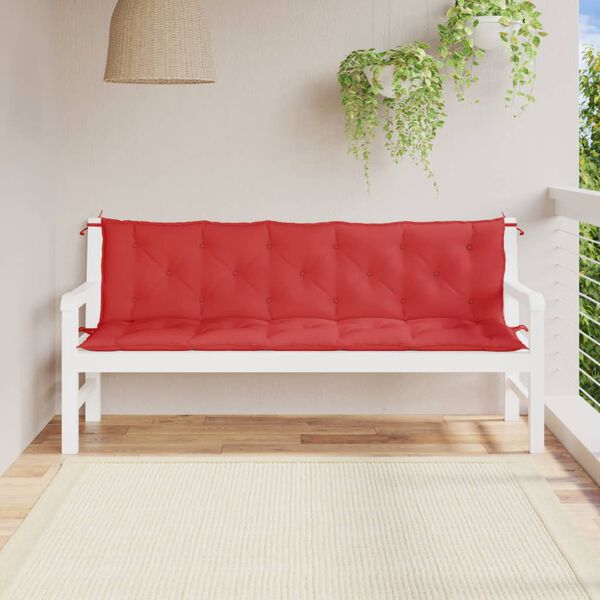 vidaXL Almofad&otilde;es banco jardim 2 pcs 180x50x7cm tecido oxford vermelho