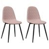 vidaXL Cadeiras de jantar 2 pcs veludo rosa