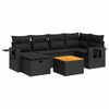 vidaXL 7 pcs conjunto de sof&aacute;s p/ jardim c/ almofad&otilde;es vime PE preto