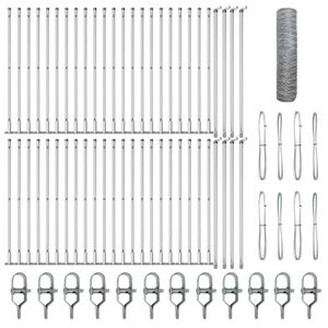 vidaXL Poste de Cerca Prateado