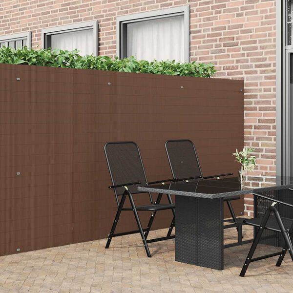 vidaXL Cerca de jardim dupla face castanho 1,8x3 m PVC