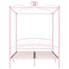 vidaXL Estrutura de cama com dossel 160x200 cm metal rosa