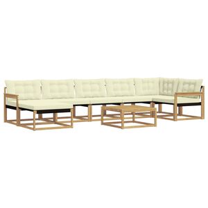 vidaXL Conjunto de Sof&aacute;s para Exterior 8 unid. Branco e Creme