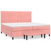 vidaXL Cama com molas/colch&atilde;o 200x200 cm veludo rosa