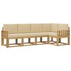 vidaXL Conjunto de Sof&aacute;s para Exterior 5 unid. Branco e Bege